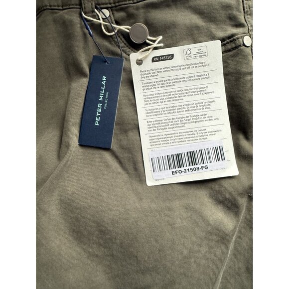 Peter Millar Signature Five-Pocket Pant Men's Size 35 NEW Olive Green [jb] - Picture 4 of 7